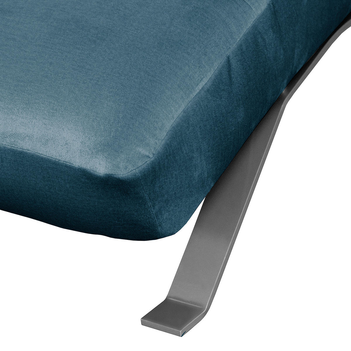 RELAXLIEGE SWING Samt Blau  - Blau/Silberfarben, Design, Textil/Metall (65/65-95/171cm) - Livetastic