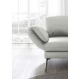 RÉCAMIERE in Echtleder Hellgrau  - Chromfarben/Hellgrau, Design, Leder/Metall (209/85-109/95-16cm) - Dieter Knoll
