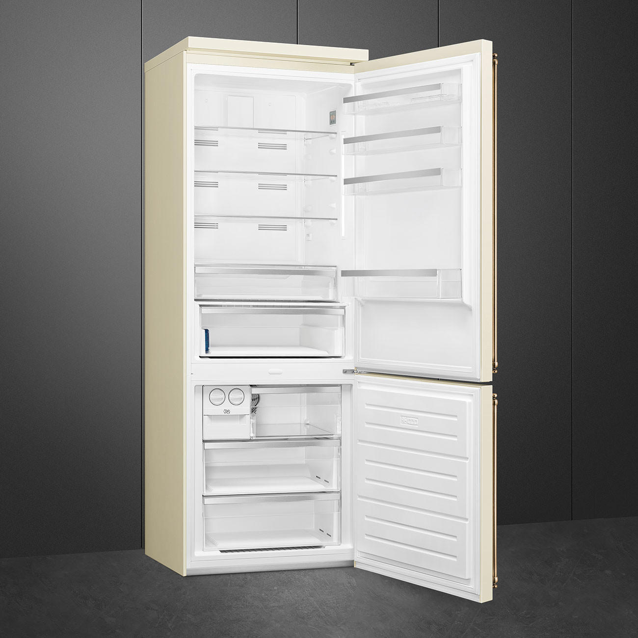 KÜHL-GEFRIER-KOMBINATION FA8005RPO5  - Creme, Basics, Glas/Metall (70,4/195,5/70,4cm) - SMEG