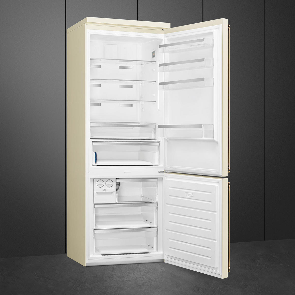KÜHL-GEFRIER-KOMBINATION FA8005RPO5  - Creme, Basics, Glas/Metall (70,4/195,5/70,4cm) - SMEG