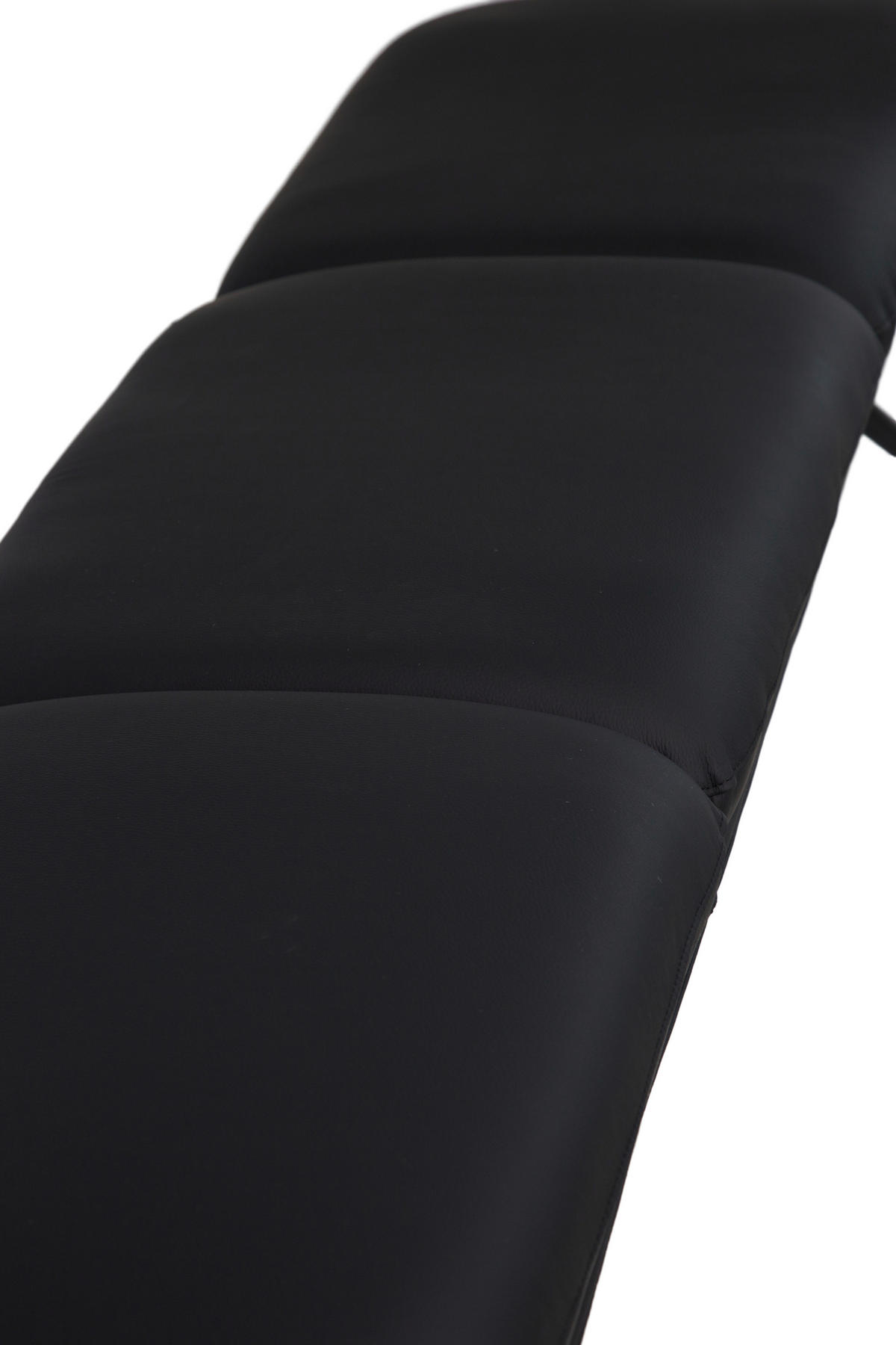 SITZBANK 200/49,5/50 cm Echtleder Schwarz  - Schwarz, Design, Leder/Metall (200/49,5/50cm) - Dieter Knoll