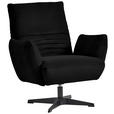 SESSEL in Teddystoff Schwarz  - Schwarz, Design, Textil/Metall (60/94/86cm) - Dieter Knoll