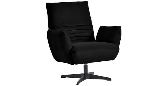 SESSEL in Teddystoff Schwarz  - Schwarz, Design, Textil/Metall (60/94/86cm) - Dieter Knoll