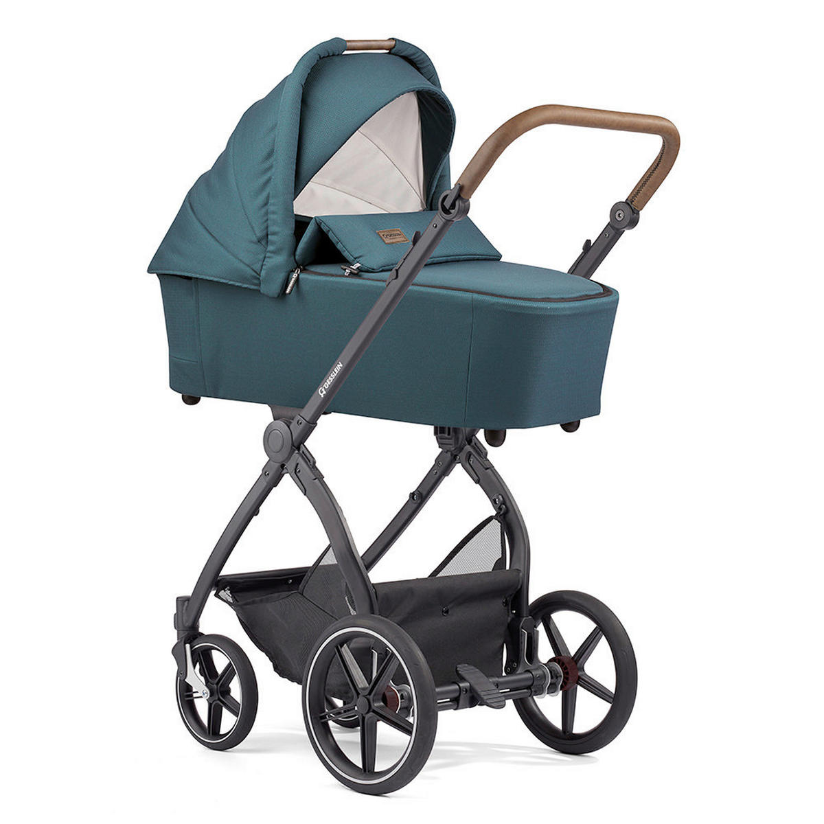 KINDERWAGENSET  FX4 Swing Set  Petrol  - Petrol/Schwarz, Basics, Textil (100/55/130cm) - Gesslein