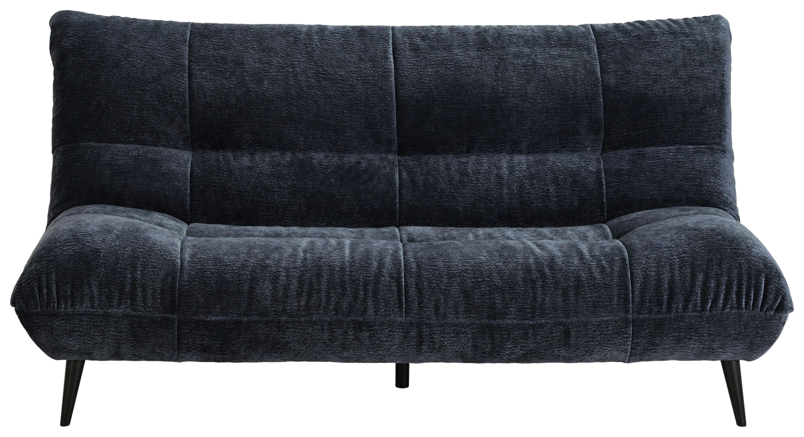 2-SITZER-SOFA  in Mikrofaser Dunkelblau  - Schwarz/Dunkelblau, KONVENTIONELL, Textil/Metall (198/100/101cm) - Hom`in