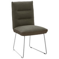 STUHL - Edelstahlfarben/Dunkelbraun, Design, Textil/Metall (49/93/59cm) - Dieter Knoll