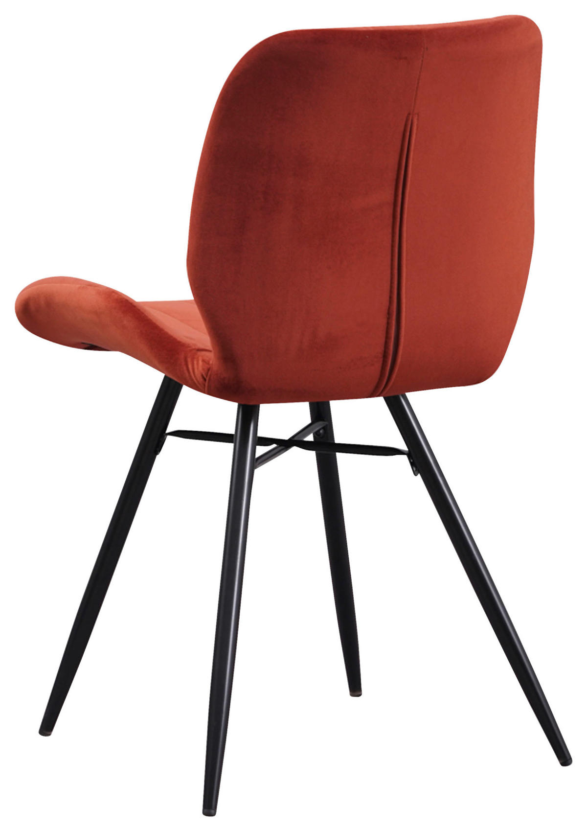 STUHL-SET 4 Stück  in Samt  - Rot/Schwarz, Design, Textil/Metall (47/82/55cm) - MID.YOU