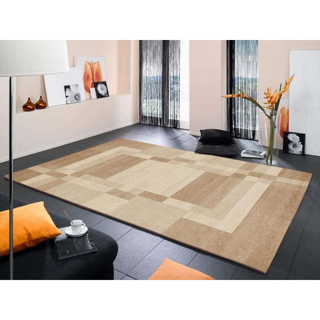 Thumbnail - Cazaris Wollteppich Sikana Field, Beige, Textil, Ornament, rechteckig, 140x200 cm, Care & Fair, für Fußbodenheizung geei...