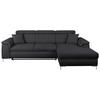 ECKSOFA in Flachgewebe Dunkelgrau  - Chromfarben/Dunkelgrau, Konventionell, Textil/Metall (268/175cm) - Carryhome
