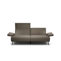 2,5-SITZER Chenille Braun  - Schwarz/Braun, Design, Textil/Metall (204-234/85/86-94cm) - SENSOO