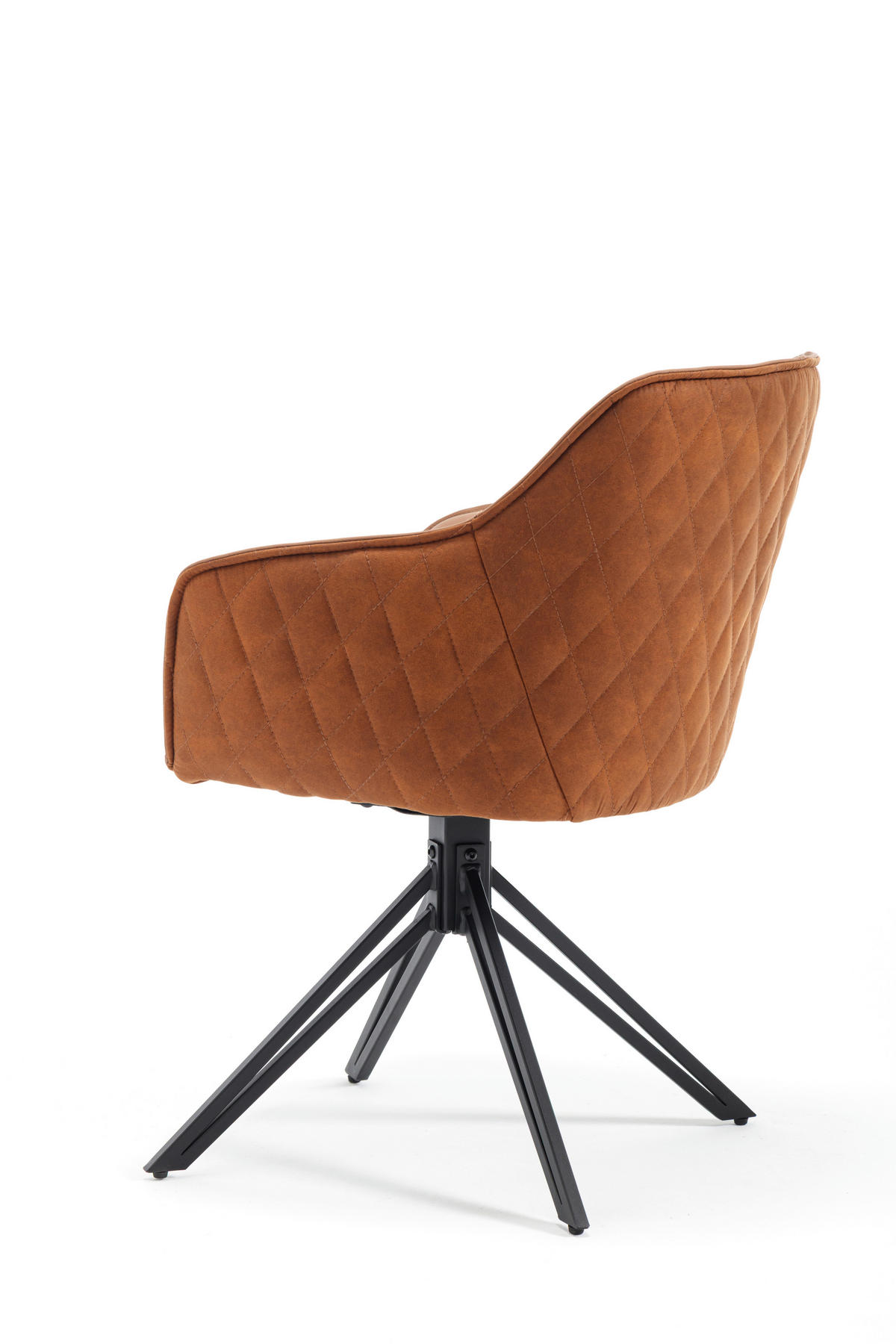 ARMLEHNSTUHL  Sitzfläche 180° drehbar, automatische Rückholfunktion Mikrofaser Echtleder  - Schwarz/Braun, MODERN, Leder/Textil (59/82/62cm) - MID.YOU