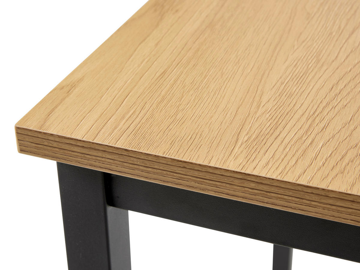 BARTISCH in Holz 60/60/105 cm   - Schwarz/Naturfarben, MODERN, Holz/Metall (60/60/105cm) - Livetastic