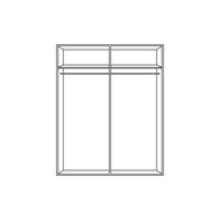 SCHWEBETÜRENSCHRANK 226/210/61 cm 2-türig Weiß  - Alufarben/Weiß, KONVENTIONELL, Glas/Holzwerkstoff (226/210/61cm) - home24