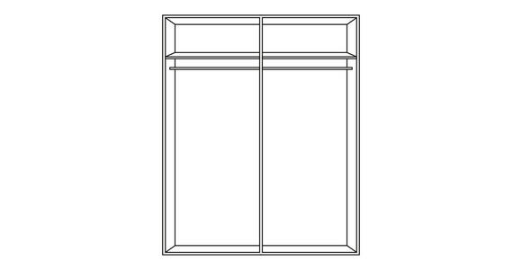 SCHWEBETÜRENSCHRANK 2-türig Weiß, Sonoma Eiche  - Eichefarben/Alufarben, KONVENTIONELL, Holzwerkstoff/Metall (170/195/59cm) - Carryhome