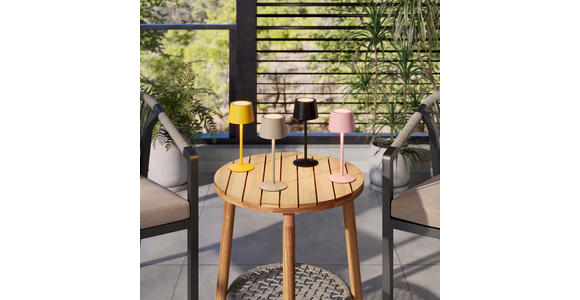 AKKU-TISCHLEUCHTE 9/22 cm  - Schwarz, Basics, Metall (9/22cm) - Novel