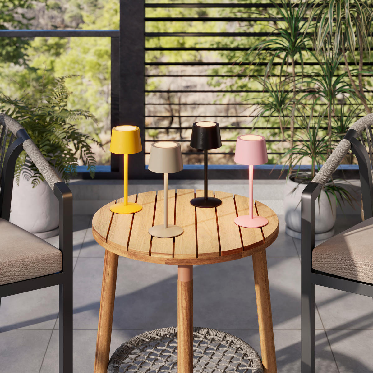 AKKU-TISCHLEUCHTE - Schwarz, Basics, Metall (9/22cm) - Novel