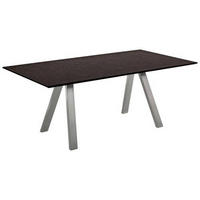 ESSTISCH rechteckig Schwarz, Edelstahlfarben, Goldfarben  - Edelstahlfarben/Goldfarben, Design, Holzwerkstoff/Metall (160/90/75cm) - Venjakob