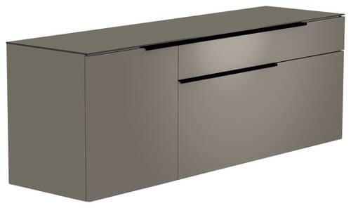 LOWBOARD  in 160/56/45 cm  - Schwarz/Grau, Design, Glas/Holzwerkstoff (160/56/45cm) - Moderano