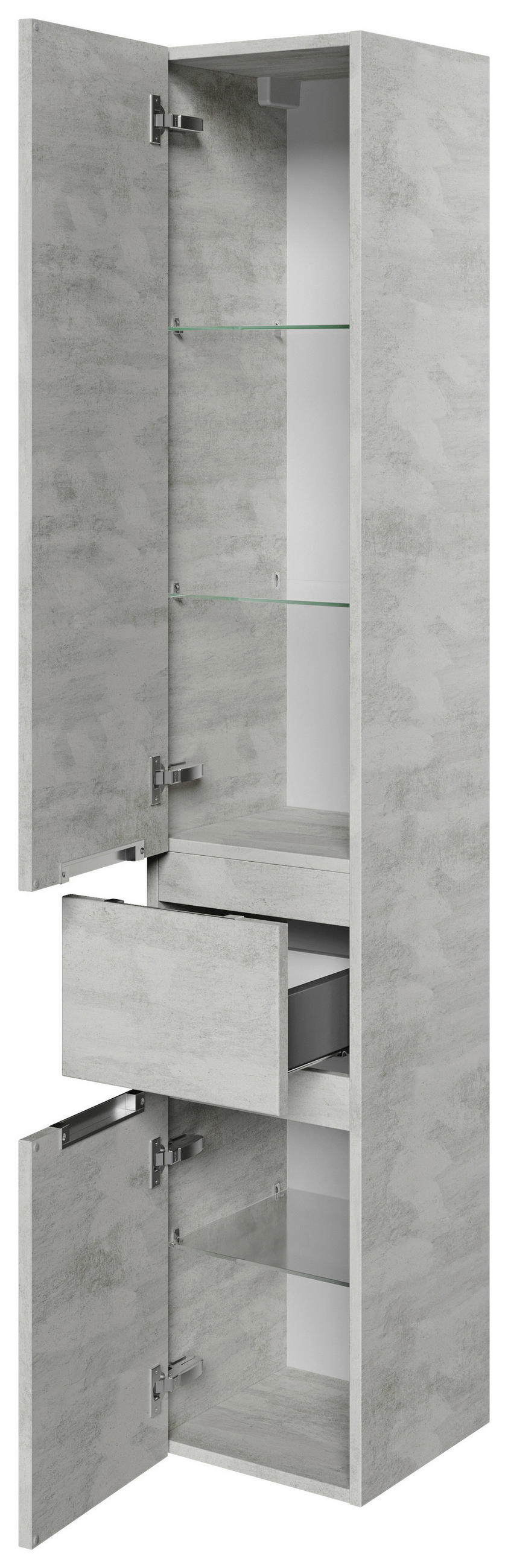HOCHSCHRANK 30/168/33 cm  - Weiß/Grau, KONVENTIONELL, Glas/Holzwerkstoff (30/168/33cm) - Pelipal