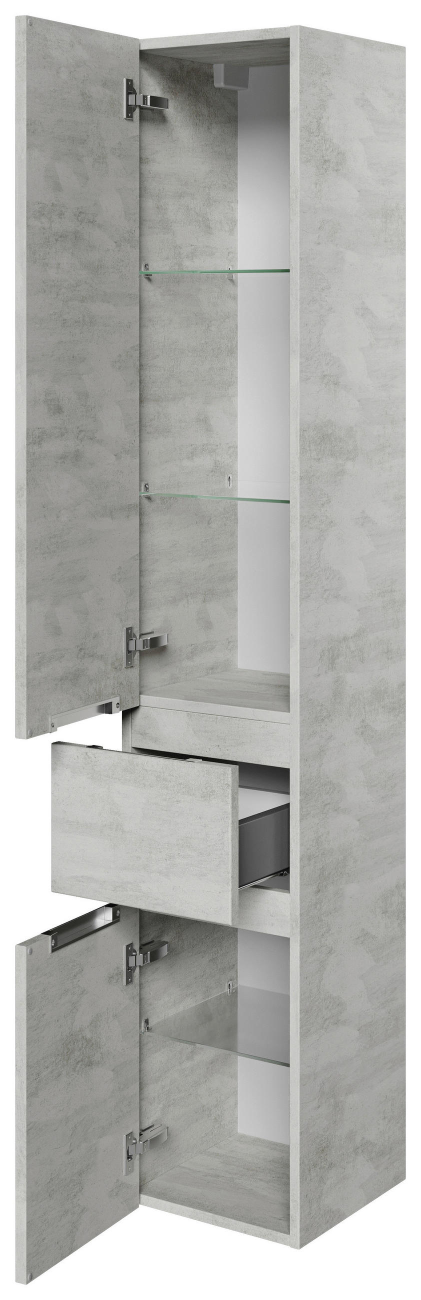 HOCHSCHRANK 30/168/33 cm  - Weiß/Grau, KONVENTIONELL, Glas/Holzwerkstoff (30/168/33cm) - Pelipal