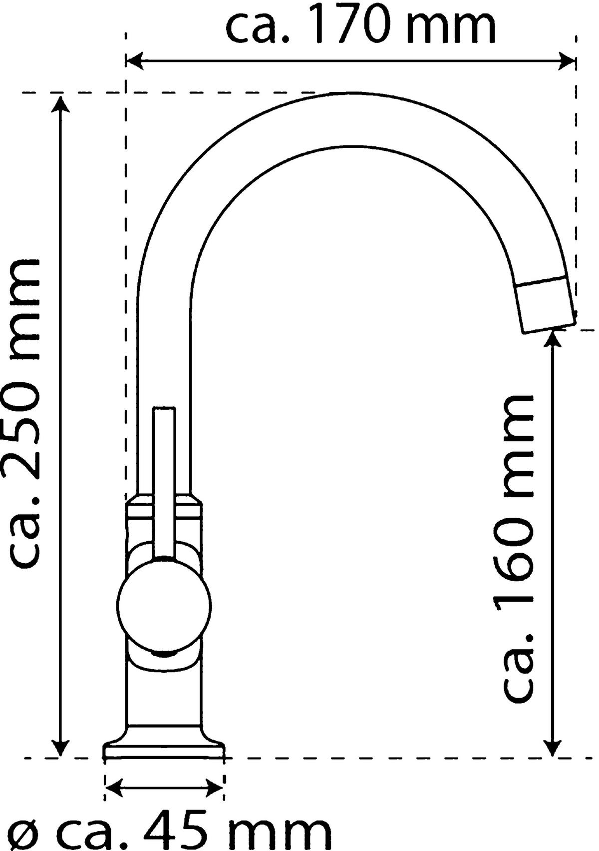 WASCHTISCHARMATUR 4,5/25,0/17,0 cm  - Chromfarben, Basics, Metall (4,5/25,0/17,0cm)