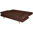 SCHLAFSOFA mit Schlafen auf Sitzhöhe, haustierfreundlicher Bezug Cord Dunkelbraun - Dunkelbraun/Buchefarben, KONVENTIONELL, Holz/Textil (200/75/85cm) - Carryhome