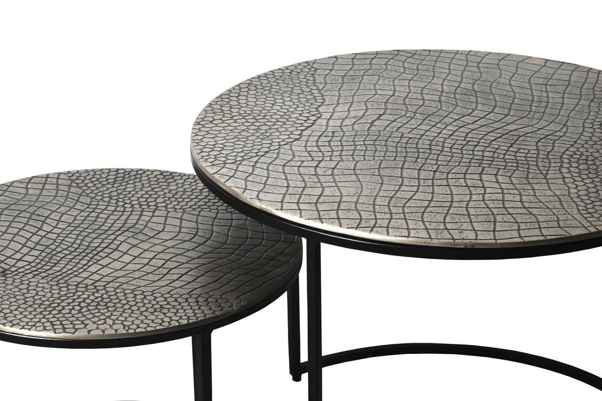 SATSBORD i metall 60/45/60 cm  - silver/svart, Design, metall (60/45/60cm) - Livetastic