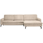 ECKSOFA Beige Cord  - Beige/Schwarz, Design, Textil/Metall (302/179cm) - Carryhome