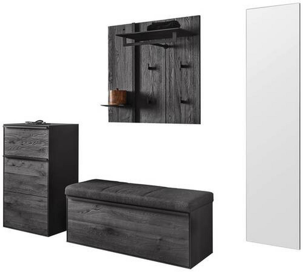 GARDEROBE  in 246/195/41 cm  - Anthrazit, Design, Glas/Holz (246/195/41cm) - Johann Jakob