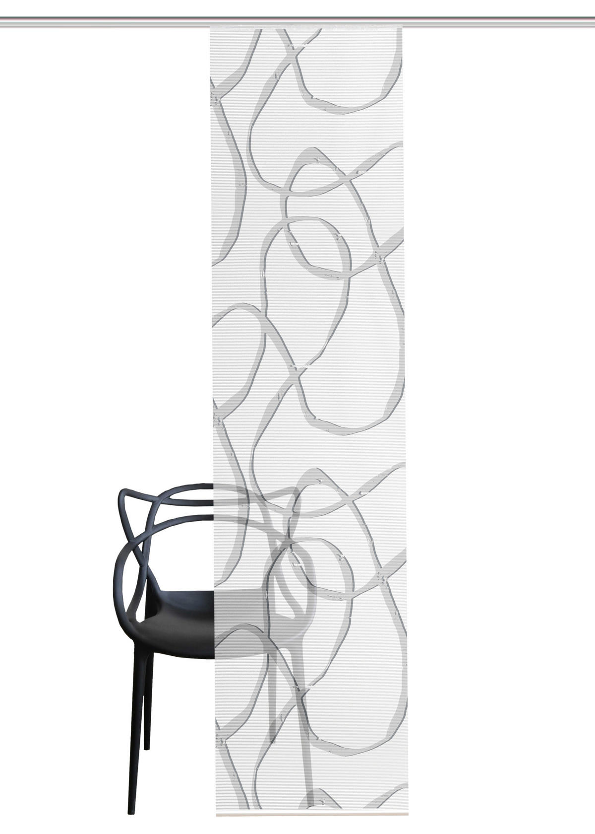 FLÄCHENVORHANG   blickdicht  60/260 cm   - Grau Hochglanz/Weiß, KONVENTIONELL, Textil (60/260cm)