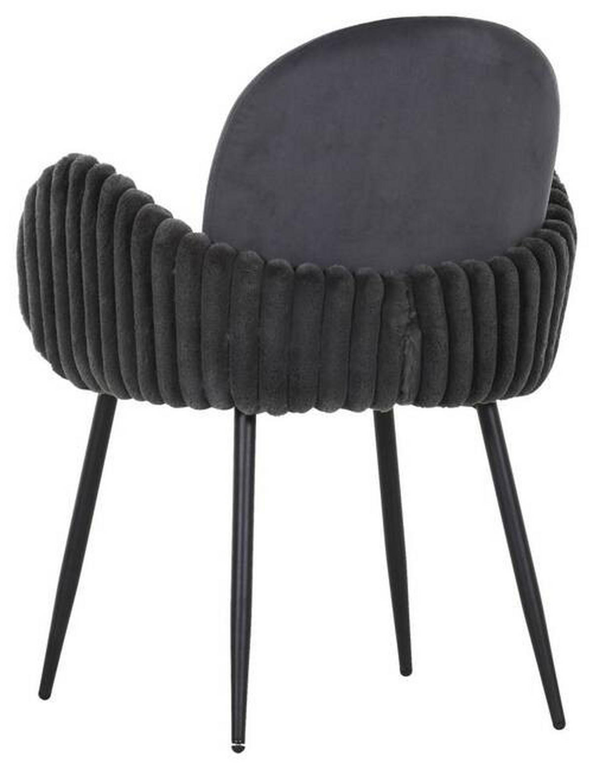 ŽIDLE S PODRUČKAMI, samet, plyš, černá - černá, Design, kov/textil (63/83/62cm) - Landscape