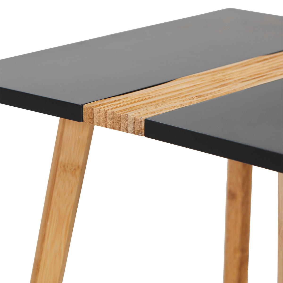 SATZTISCH Bambus quadratisch Schwarz, Naturfarben  - Schwarz/Naturfarben, MODERN, Holz (60/40/60/40/45/40cm) - MID.YOU