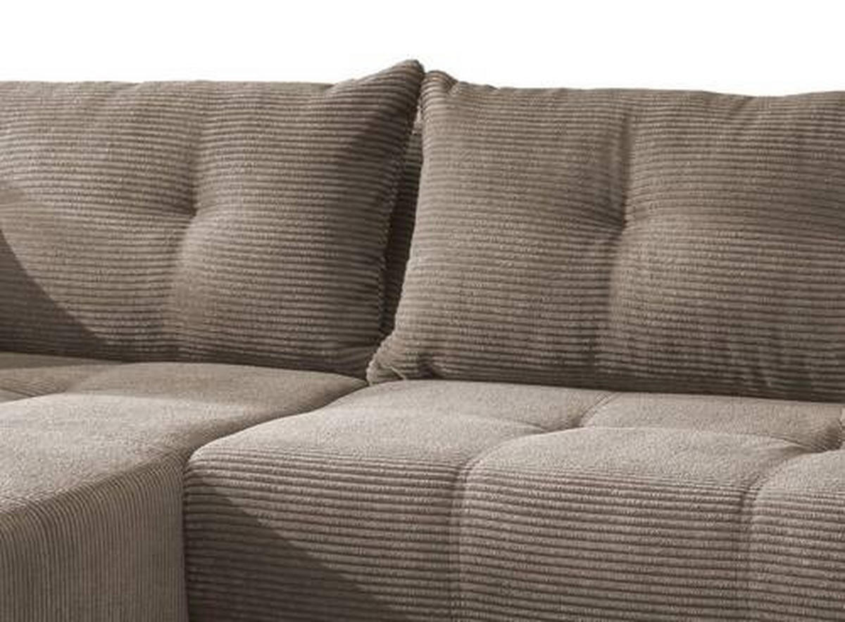 ECKSOFA in Cord Graubraun  177/246 cm  - Graubraun/Schwarz, MODERN, Holz/Textil (177/246cm) - MID.YOU