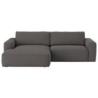 ECKSOFA  in Webstoff Dunkelgrau  175/283 cm  - Dunkelgrau/Schwarz, MODERN, Kunststoff/Textil (175/283cm) - MID.YOU