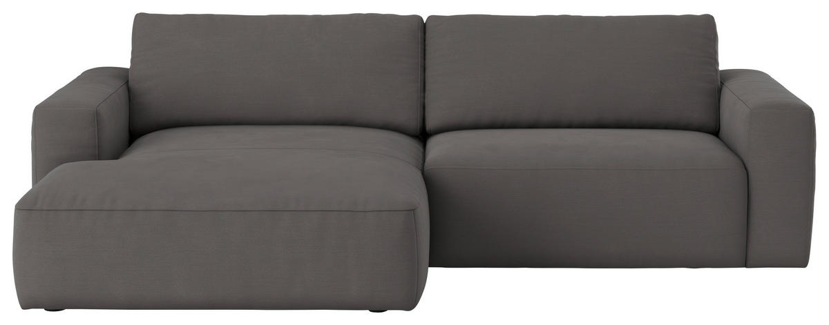 ECKSOFA  in Webstoff Dunkelgrau  175/283 cm  - Dunkelgrau/Schwarz, MODERN, Kunststoff/Textil (175/283cm) - MID.YOU