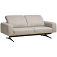 3-SITZER-SOFA in Struktur Beige  - Beige/Schwarz, Design, Holz/Textil (205/76-97/102cm) - Novel