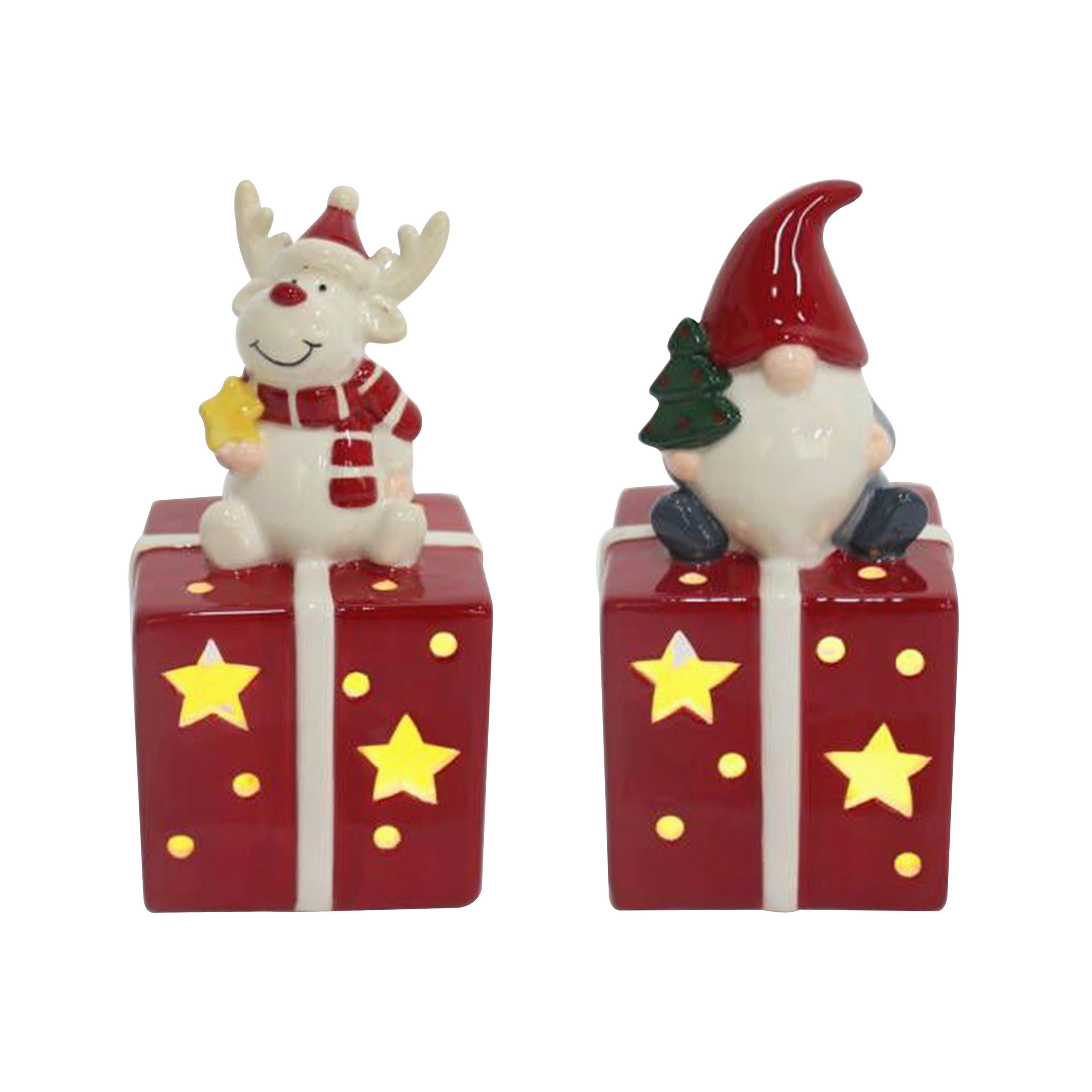 VÁNOČNÍ FIGURKA - červená, Lifestyle, keramika (8/15,5/8cm) - X-Mas