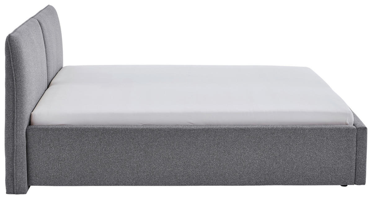 POLSTERBETT 140/200 cm,  in Grau,  - Schwarz/Grau, Design, Holz/Textil (140/200cm) - Stylife