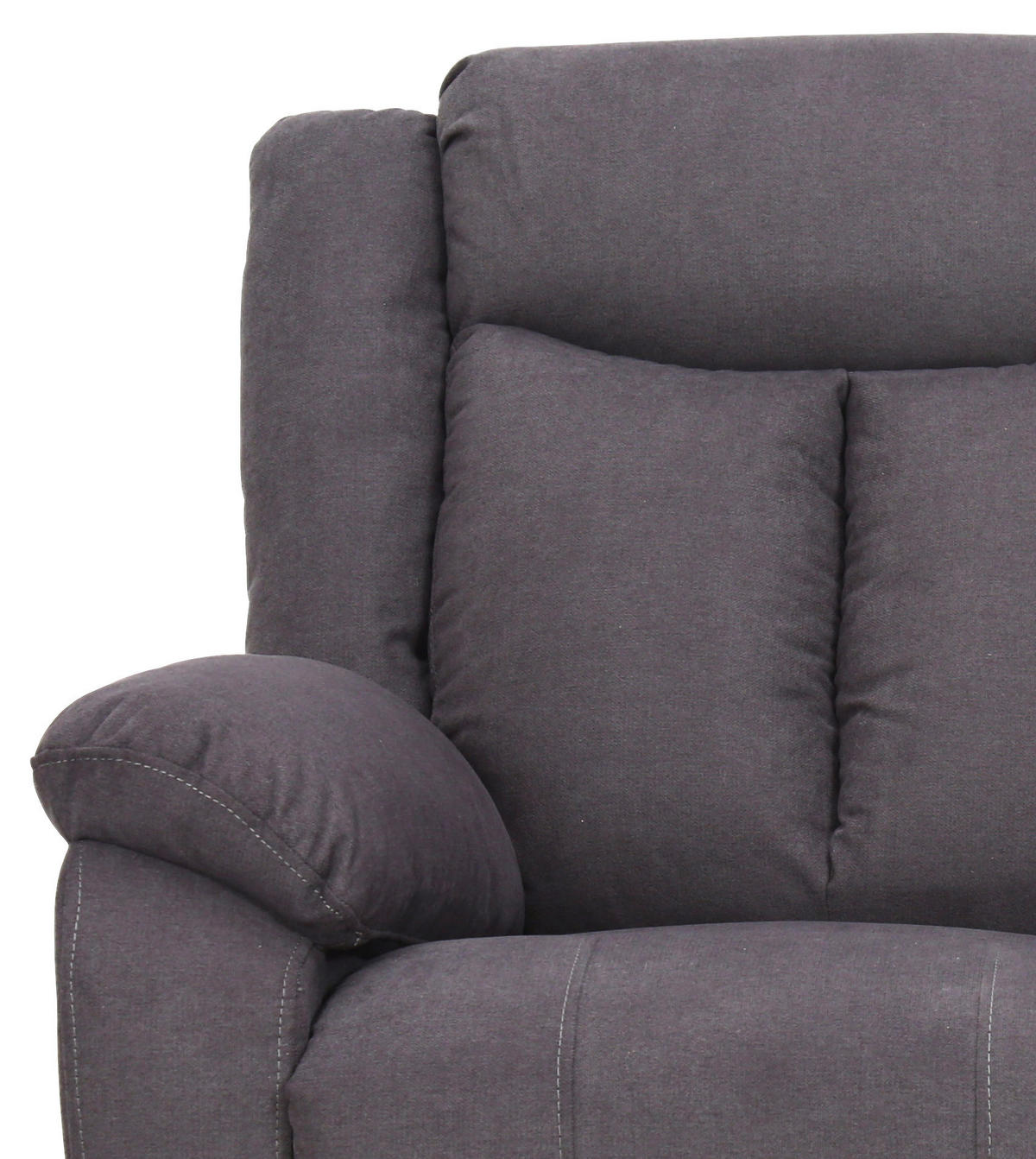 2-Sitzer-Sofa + Relaxfunktion Webstoff Grau  - Schwarz/Grau, KONVENTIONELL, Holz/Kunststoff (138/103/96cm) - P & B