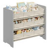 KINDERREGAL Grau, Beige  - Beige/Grau, MODERN, Holzwerkstoff/Textil (62,5/60/29,5cm) - MID.YOU