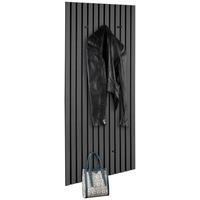 GARDEROBENPANEEL  in 50/125/7 cm  - Schwarz/Grau, MODERN, Holzwerkstoff/Textil (50/125/7cm)