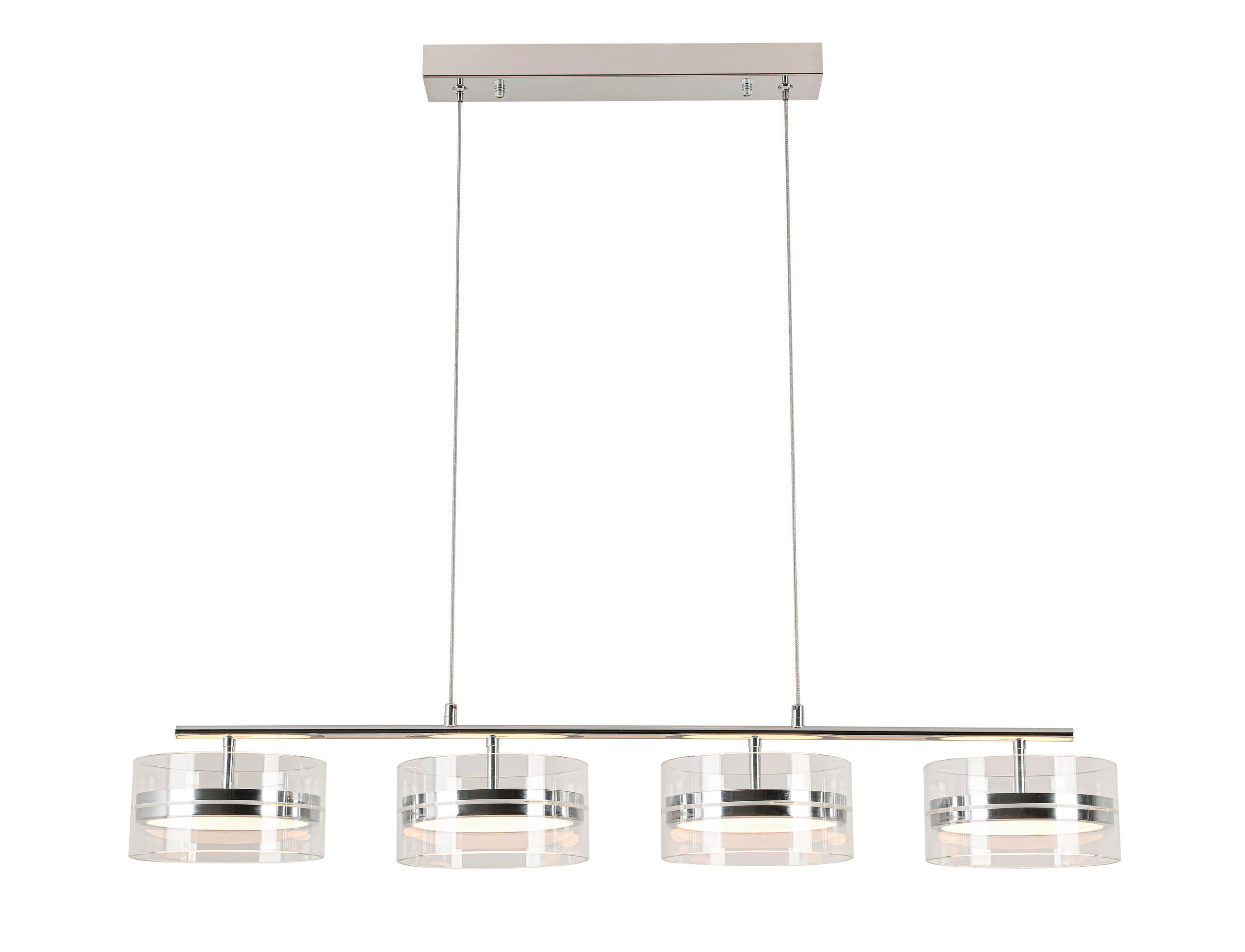 LED-HÄNGELEUCHTE Luca 93/18/120 cm   - Chromfarben, Design, Glas/Kunststoff (93/18/120cm) - Novel