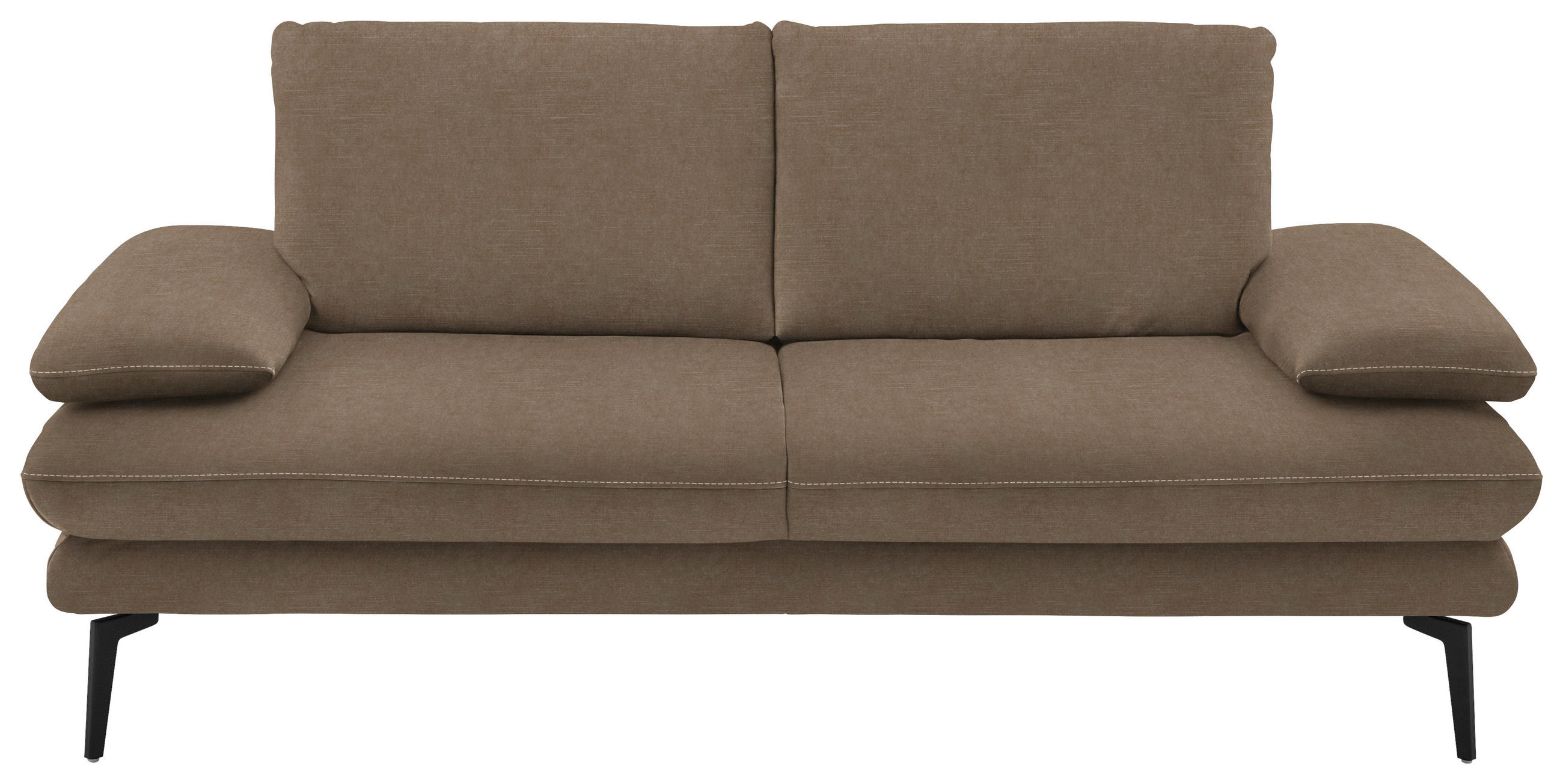 2,5-SITZER in Velours Hellbraun  - Hellbraun/Beige, Design, Textil/Metall (196/89/104cm) - Dieter Knoll