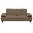 2,5-SITZER in Velours Hellbraun  - Hellbraun/Beige, Design, Textil/Metall (196/89/104cm) - Dieter Knoll