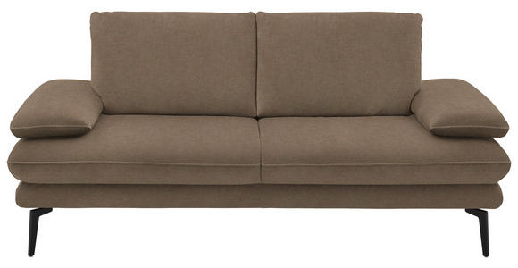 2,5-SITZER in Velours Hellbraun - Hellbraun/Beige, Design, Textil/Metall (196/89/104cm) - Dieter Knoll