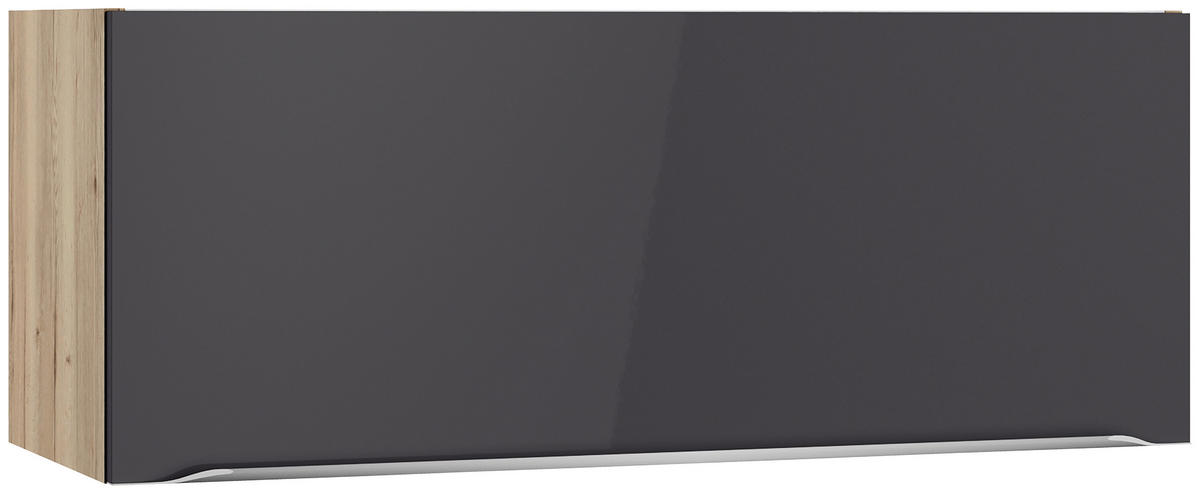 ECKKÜCHE 270/200 cm  in Anthrazit, Eichefarben  - Edelstahlfarben/Eichefarben, Basics, Holzwerkstoff/Metall (270/200cm) - Optifit