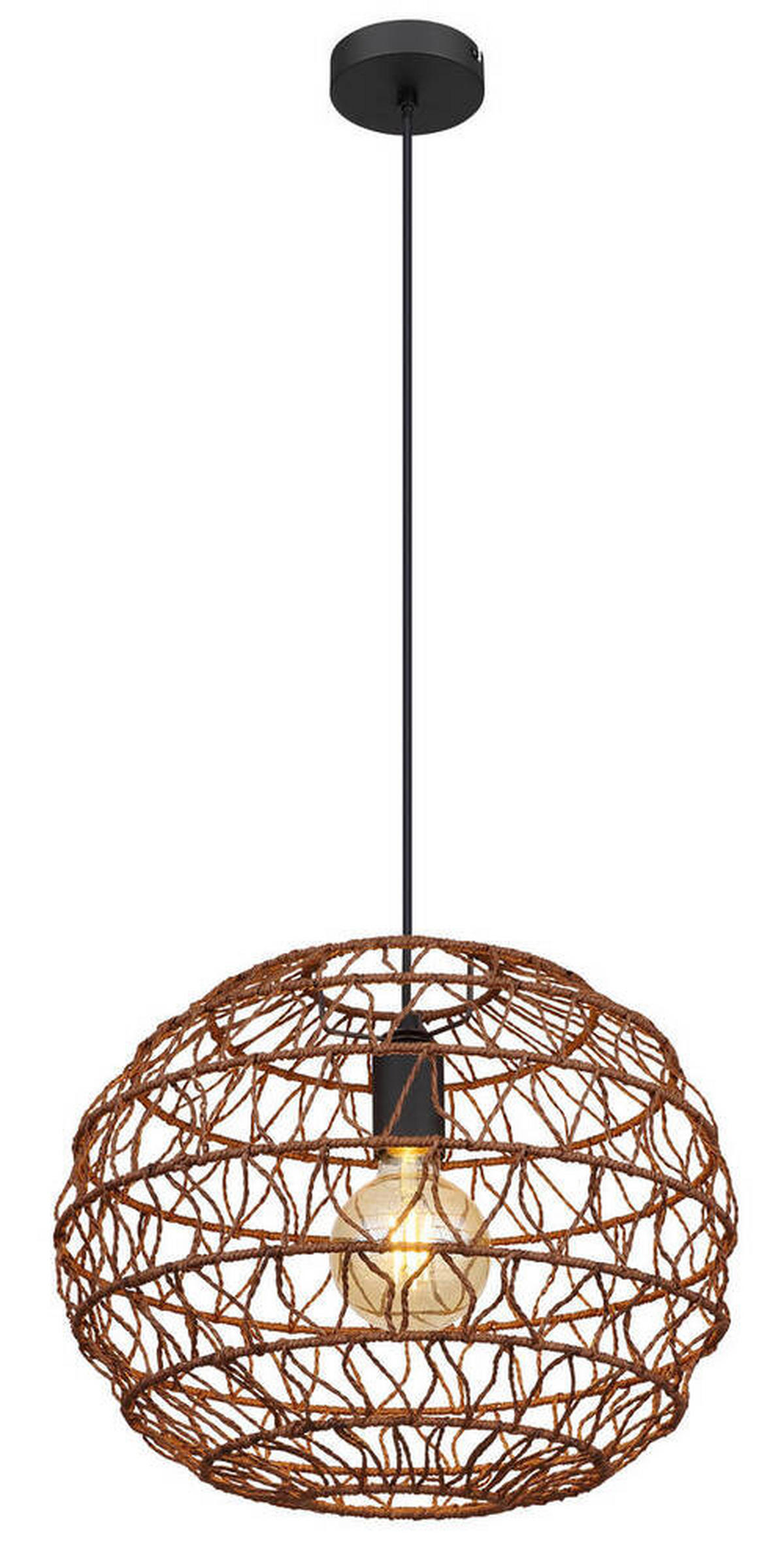 VISEČA SVETILKA        39/120 cm      E27 - črna/temno rjava, Natur, papir/kovina (39/120cm) - Globo