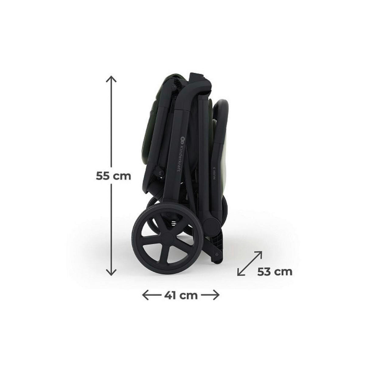 DJEČJA KOLICA  NUBI 3  - maslinasto zelena, Basics, metal/tekstil (68,5/53cm) - Kinderkraft