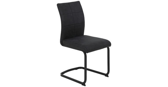 SCHWINGSTUHL in Mikrofaser - Anthrazit, Trend, Textil/Metall (42/89/59cm) - Carryhome