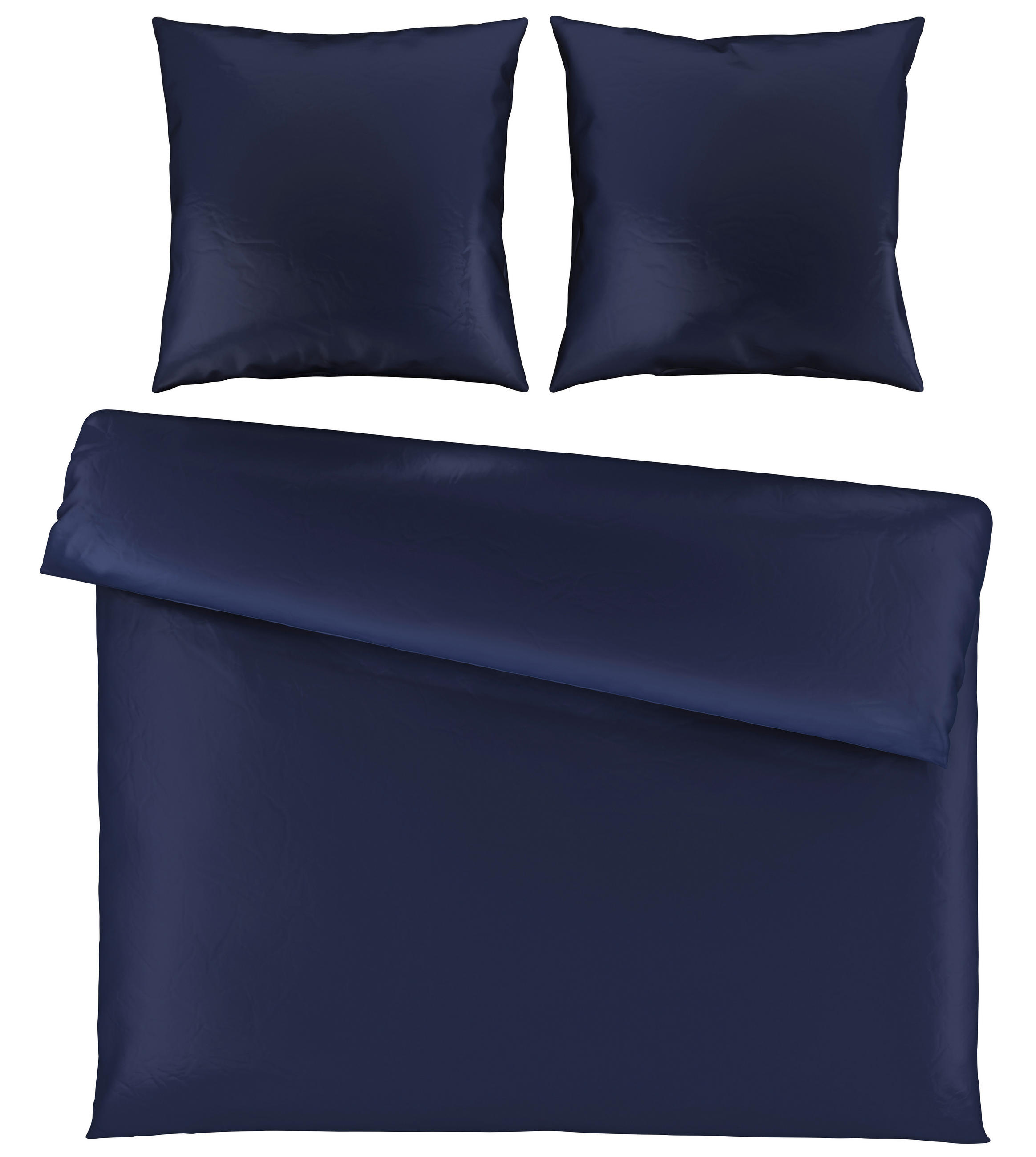 BETTWÄSCHE NIGIRI Satin 200/200 cm  - Dunkelblau, Basics, Textil (200/200cm) - Bio:Vio